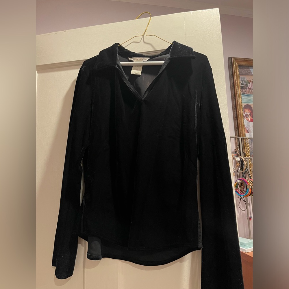 Max Studio black velvet top